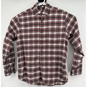 Orvis Long Sleeve Button Down Light Flannel Multicolored Shirt Men's Medium